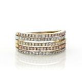 0.76 Cts. 14K Yellow Gold Tri Colored Diamond Right Hand Ring
